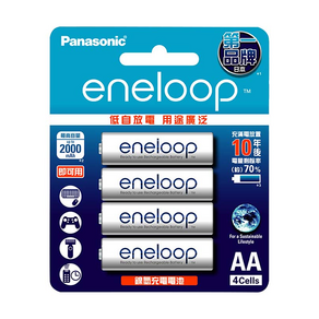 Panasonic 國際牌 eneloop 鎳氫充電電池3號 BK-3MCCE4BTW, 4顆, 1組