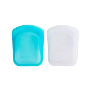 stasher 口袋矽膠密封袋 雲霧白+ 湖水藍, 2個, 1組