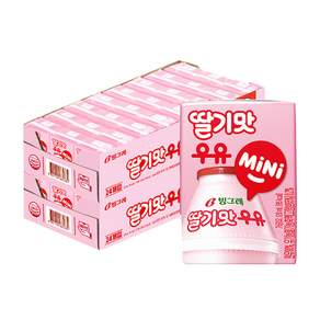 Binggrae 迷你草莓牛奶, 120ml, 48入