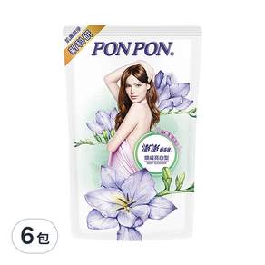 PON PON 澎澎 香浴乳 煥膚亮白型 補充包, 700g, 6包