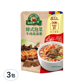 得意的一天 泡菜牛肉高湯粥, 350g, 3包