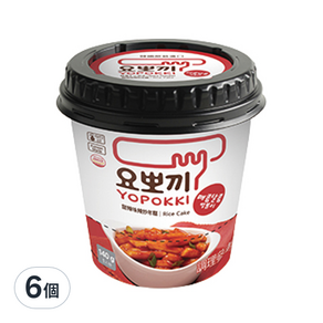 YOPOKKI 辣炒年糕杯 甜辣味, 140g, 6個