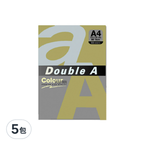 Double A 彩色影印紙 粉黃色 50張, A4, 5包