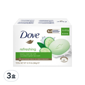 Dove 多芬 清爽水嫩潔膚皂 4入, 360g, 3盒