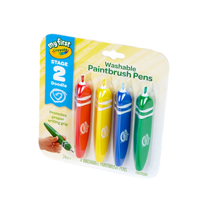 Crayola 繪兒樂 幼兒可水洗三角筆桿塗鴉軟毛筆 4色, 1組