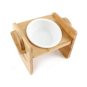 Dog-i 可調式寵物餐架+陶瓷碗, 單色, 1組