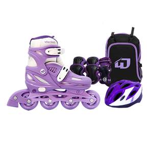 wheelers 孩童用直排輪+收納包+頭盔, 紫色