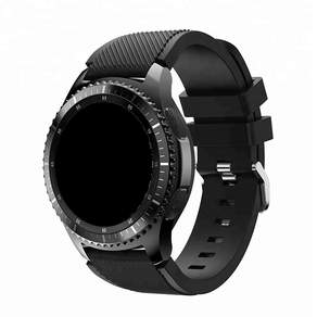 Impanda Galaxy Frontier/Gear S3/Watch3 22mm TPU運動錶帶 45/46mm可交互使用, 黑色的, 1個
