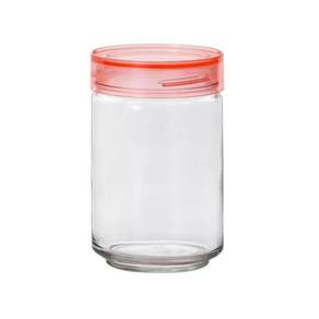 ADERIA 日本進口抗菌密封寬口玻璃罐 粉色, 1L, 1個