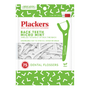 Plackers 派樂絲 Micro 臼齒用牙線棒 薄荷味, 75支, 1包