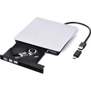 LIMSTAIL USB 3.0 DVD RW外接式ODD DVD黑色燒錄機+Type C轉接頭組, LM-19(白色)