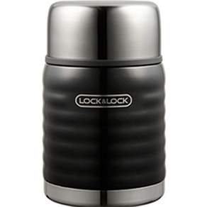 LocknLock 樂扣樂扣 波浪紋保溫罐, 550ml, 黑色