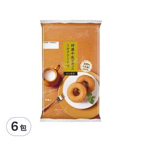 Maybelle 丸中製菓 濃厚牛乳甜甜圈 6入裝, 240g, 6包