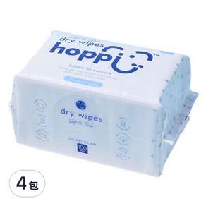 hoppi 雲柔乾濕兩用巾, 100張, 4包