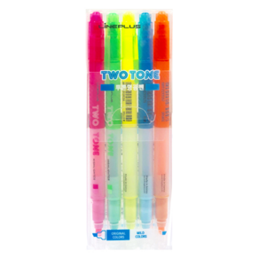Lineplus 雙頭螢光筆5色組, 黃色+粉紅色+橘色+綠色+藍色, 3組