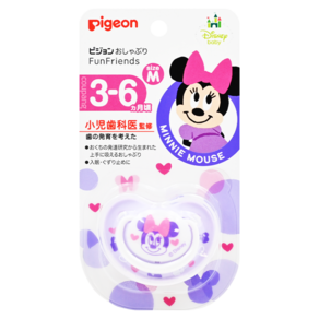 pigeon 貝親 輕量安心奶嘴 M, 米妮版, 3-6個月, 1個