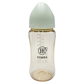 Simba 小獅王辛巴 蘊蜜鉑金PPSU寬口防脹氣奶瓶 全齡適用, 綠沐, 270ml, 十字M奶嘴, 3個月以上適用, 1個