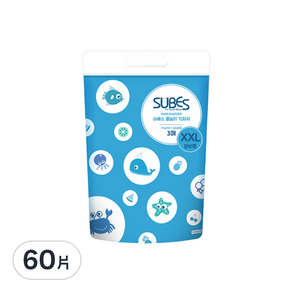 SUBES 游泳用 泳褲型尿布, XXL, 60片