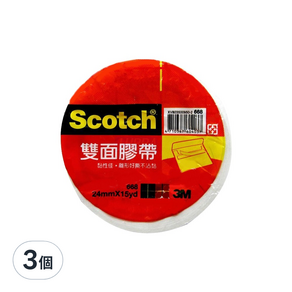 3M Scotch 雙面膠帶 24mm #668, 3個