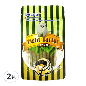 Boneplus 貓專用魚肉薄荷潔牙條, 鮪魚風味, 70g, 2包