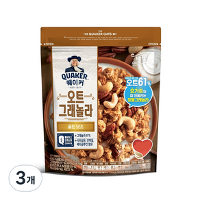 QUAKER 桂格 黃金堅果綜合麥片, 200g, 3包