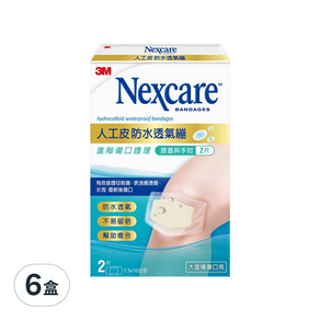 3M Nexcare 人工皮防水透氣繃 膝蓋與手肘專用, 2片, 6盒