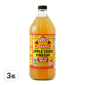 統一生機 Bragg有機蘋果醋, 946ml, 3瓶
