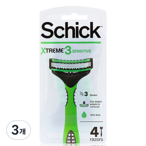 Schick 舒適牌 Extreme 3 便攜式刮鬍刀(4件裝), 4入, 3個