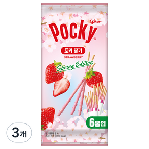 Pocky 百奇 草莓粒粒棒 6包入, 131g, 3袋