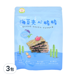 NATURMI 幸福米寶 海苔夾心脆脆 全素 1歲以上, 紫米原味, 30g, 3包