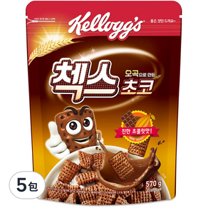 Kellogg's 家樂氏 COCO 可可猴 巧克力格格脆麥片, 570g, 5包