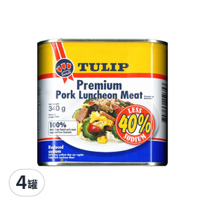 TULIP 淡鹽火腿餐肉, 340g, 4罐