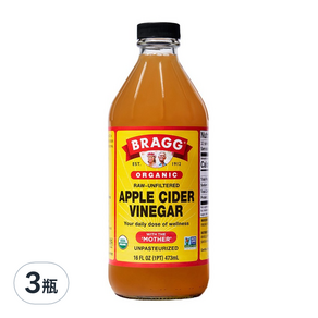 統一生機 Bragg 有機蘋果醋, 473ml, 3瓶