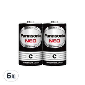 Panasonic 錳乾電池 2號, 2顆, 6組