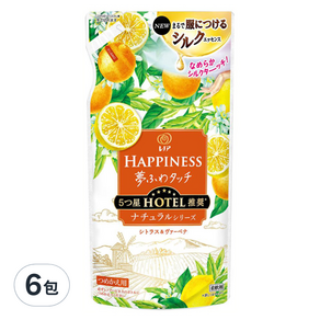 Lenor 蘭諾 HAPPINESS 衣物柔軟精 柑橘馬鞭草香 補充包, 370ml, 6包