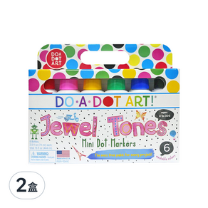 DO-A-DOT ART 點點畫筆 6支入, 迷你寶石色, 2盒