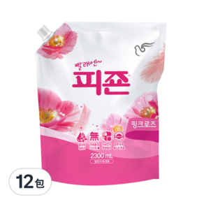 碧珍 高級衣物香氛柔軟精補充包 Pink Rose, 2300ml, 12包