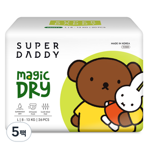 SUPER DADDY 魔法乾爽內褲尿布男女通用, 130張, 大型L