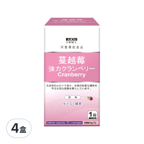 AJIOU 日本味王 強效蔓越莓錠 素食, 30顆, 4盒