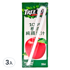 TREE TOP 樹頂 100%純蘋果汁, 200ml, 3入