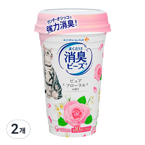 unicharm 清新消臭貓盆消臭粒 純淨花香, 450ml, 2個