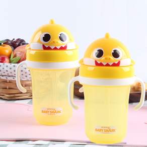 Izoum Baby Shark 3D 吸管桶 300ml, 黃色, 2個