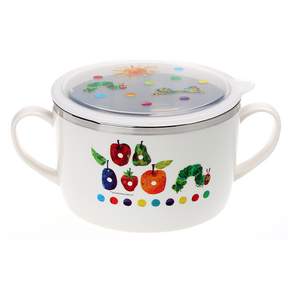 ERiC CARLE 艾瑞卡爾 雙層不鏽鋼雙耳泡麵碗 附密封蓋 650ml, 白色, 1組