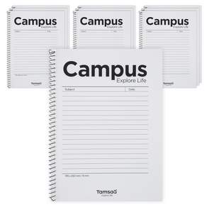 Tamsaa Campus封面圖案橫線筆記本, 白色, 10入