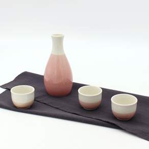 瓷 Tokuri 玻璃大理石粉紅色玻璃水瓶 4 件套, 1套, Tokuri + Glass 3p