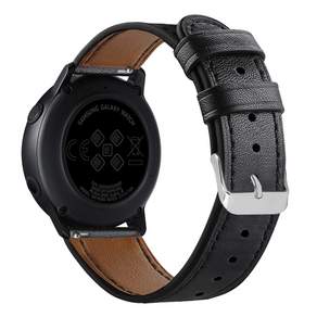 WITHB Galaxy Watch皮革帶20mm（1/2/42mm / Gear S2兼容）, 黑色的, 適用於 Galaxy Watch Active2/Watch4/Watch4Classic (20mm)