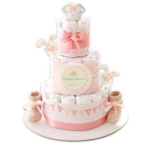 Baby Bakery 3層尿布蛋糕 公主款, 新生款(粉色