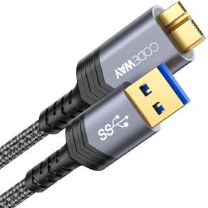 codeway USB A轉Micro B外接硬碟線, 0.3M