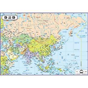 Map.Come 亞洲地圖行政塗料小號 110 x 78cm, 1個