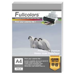 Fullcolors 全彩 雙面列印霧面相片紙, A4, 1包